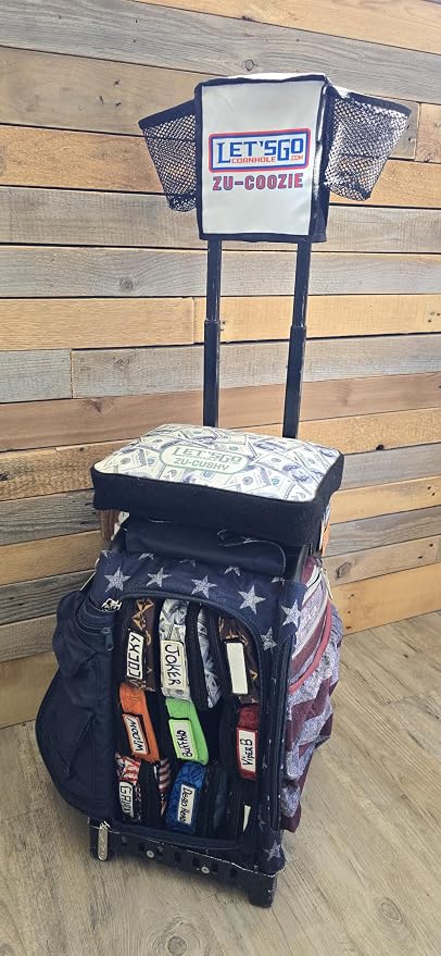 Cornhole Bag Pouch case insert Each case hold 4 regulation size bean bags This ad is for 8 pouches of one of each color/design With label handles to easily find your favorite equipment