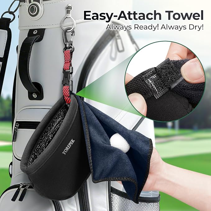 YOREPEK Golf Club Cleaner Bag Red Club Cleaner for Golf Bag Blue