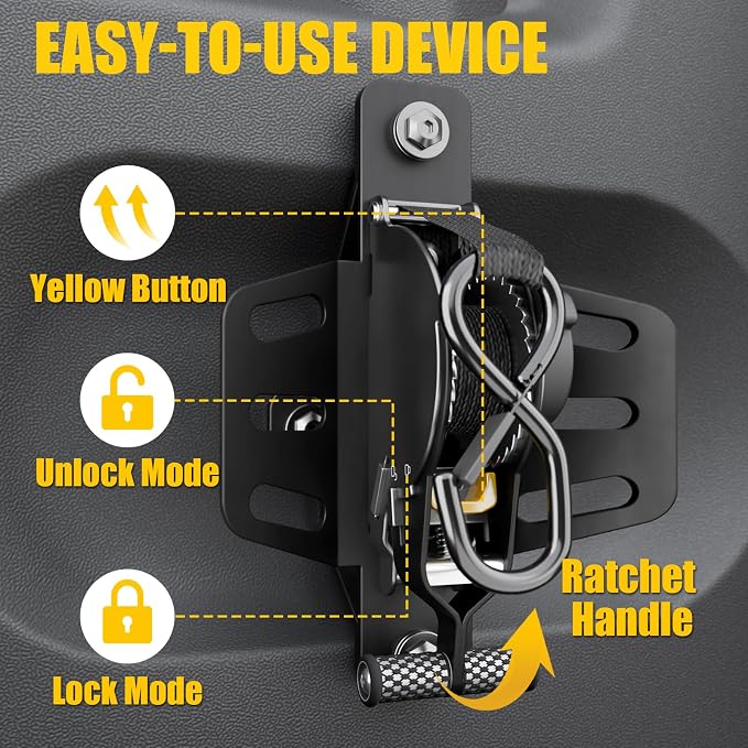 Retractable Ratchet Straps Compatible with 2009-2014 Ford F150 Retracting Straps 2PCS Auto Retract Securing Strap Tie Down System for 2013 F-150 Accessories