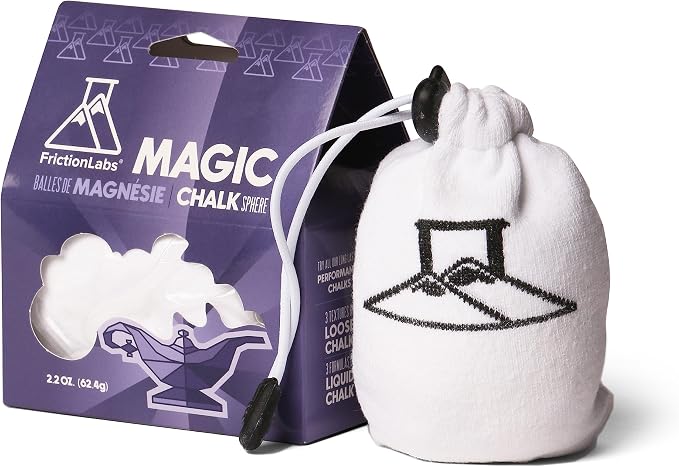 Friction Labs Bundle - Includes 2.2 oz Magic Chalk Ball + 5 Individual Gym Chalk Discs - Ideal for Rock Climbing, Bouldering, Weightlifting, Gymnastics, and Indoor or Outdoor Training
