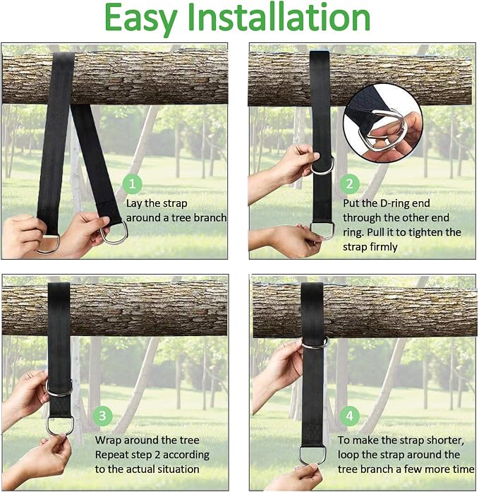 Safe Tree Swing Hanging Straps Kit, 3FT/10FT/15FT/20FT, Heavy Duty Holds 5500LBS Extra Long Adjustable Tree Swing Straps, Easy & Fast Way to Hang Any Swing or Hammock(20 FT)