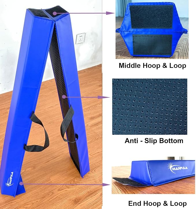 MARFULA Balance Beam - Folding Floor Gymnastics Equipment for Kids, Non Slip Base - 6 FT to 10 FT for Home Gym Use