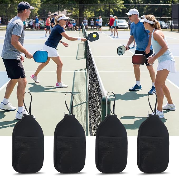12 Pcs Paddle Cover Compatible with Pickleball Paddle Cover Neoprene Racket Sleeve with Zipper, Protection Covers for Men Women