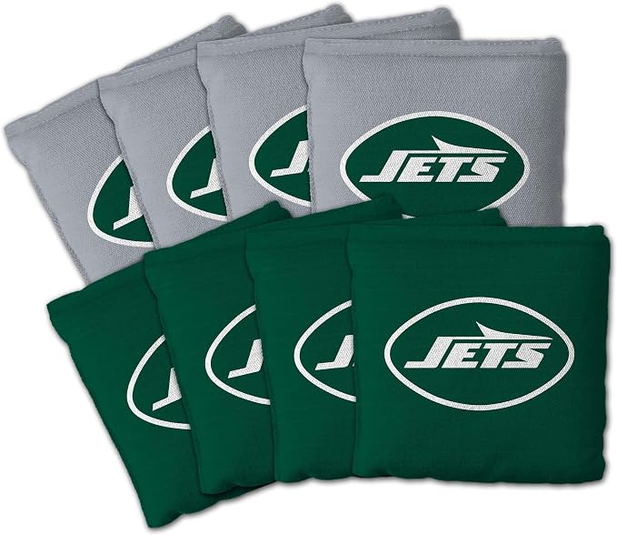 YouTheFan Officially-licensed NFL Set of 8 Cornhole Bags - All Weather Dual Sided Slide & Stop - regulation size