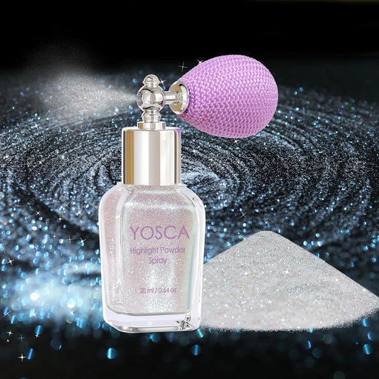 Yosca Body Glitter Spray, 30ML Loose Body Shimmer Powder Iridescent Hair Spray White Glitter Sparkle Highlighter Makeup Festival Rave Accessories for Clothes Hair Face Nail Art