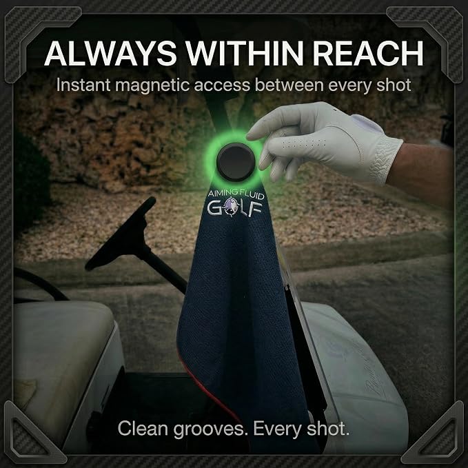 Magnetic Towel Club Glove Gear - 3 Stage Cleaning System- Microfiber Rag with Magnet for Golfcart Bags for Men and Women Blue, 16" x 40" The 40