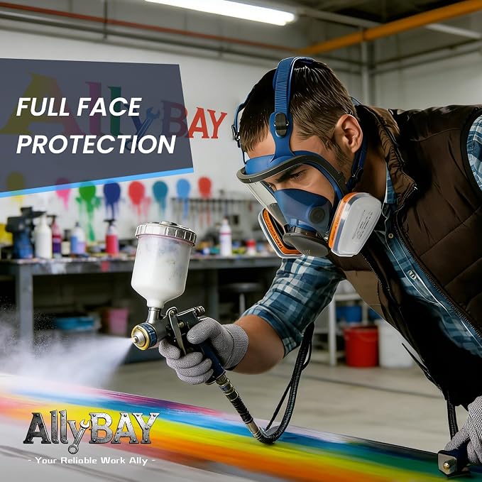 Reusable Respirator Mask with A1 & P2 Filters for Dust,Gas,Painting, Woodworking, Sanding, Construction,Clearning