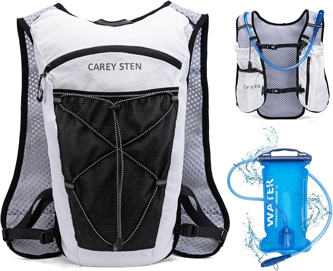 Carey STEN Lightweight Running Hydration Vest, Breathable Outdoor Backpack for Trail Running, Hiking, Cycling & Marathon, Suitable for Both Men and Women