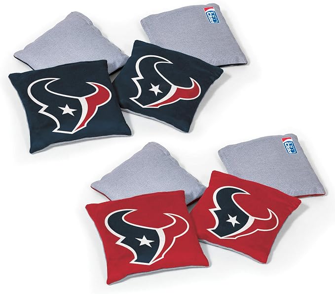NFL Pro Football Dual Sided Bean Bags by Wild Sports, 8 Count, Premium Toss Bags for Cornhole Set - Great for Tailgates, Outdoors, Backyard