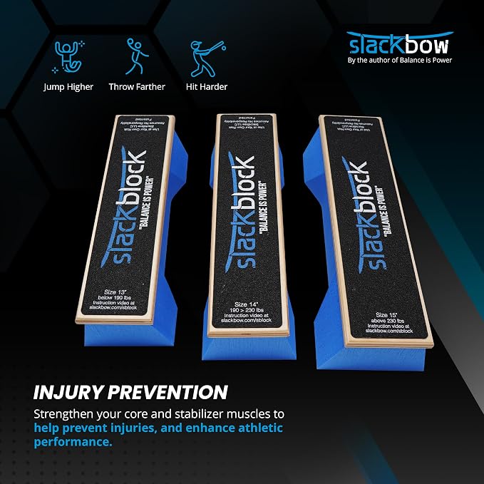 SlackBow SlackBlock Athletic Balance Trainer – Improve Balance, Stability, and Athletic Performance – Condition Your Body and Prevent Injury - Compact and Portable