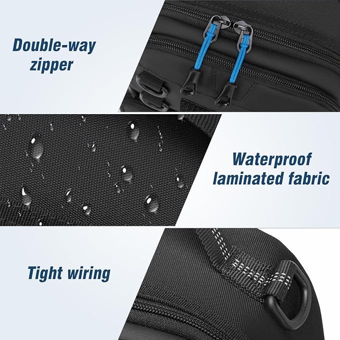 Fishing Bag, Convertible Fishing Tackle Sling Bag with Rod & Beverage Holder, Anti-theft Crossbody Shoulder Bag, Fish Gifts for Men Women, Black