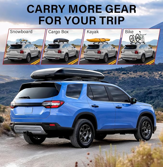 300lbs Roof Rack Cross Bars Compatible with Honda Pilot 2023 2024 2025 2026 Sport TrailSport Touring Elite (Not for LX & EX-L), Aluminum Roof Rails Crossbars for Rooftop Cargo Carrier Luggage
