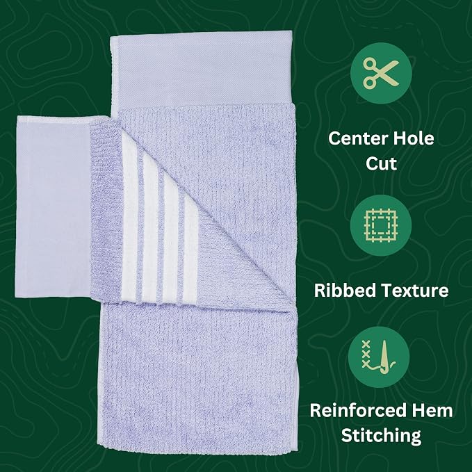 The Tour Towel | Large Golf Caddy Towel Terry Cloth, Absorbent 19" x 44", Center Cut, Perfect Hang Golf Cart Accessory and Golf Bag, Multiple Colors
