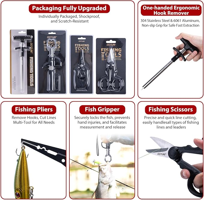 Goture Telescopic Fishing Rod and Reel Combo with Carrier Bag,1.8M-2.7M | Carbon Fiber Pole,5.2:1 Spinning Reel,Line,Pliers,Fish Gripper,Scissors,Lures Set, for Starter Travel Saltwater Freshwater