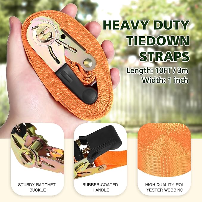 TOPNEW 20 Ninja Tree Climbing Holds for Kids Climber, Orange & Black Tree Climbing Kit with 6 Ratchet Straps for Outdoor Ninja Warrior Obstacle Course Training