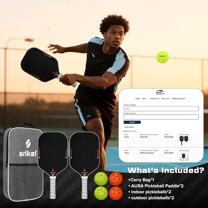 Pickleball Paddles, Raw T700 Carbon Fiber Pickleball Paddle, 16mm Power Polymer Core, Professional Rackets for Great Spin, Control & Precision Shots, USAPA Approved