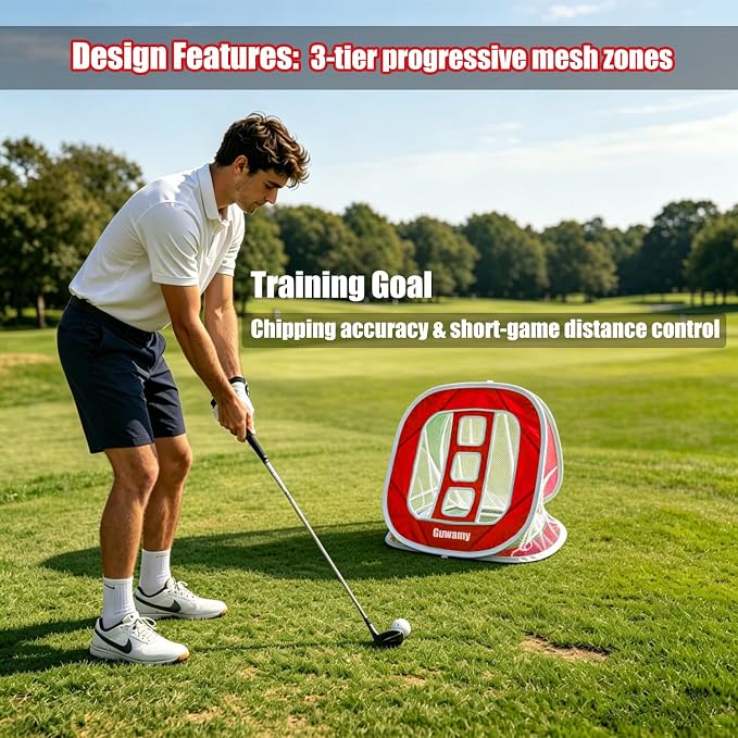 3-in-1 Pop Up Golf Chipping Net – Precision & Distance Trainer, Easy Indoor/Outdoor Setup – Ideal Gift