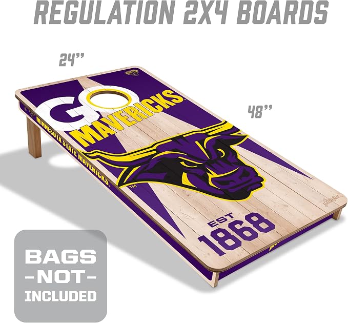 YouTheFan NCAA 2’ x 4’ Professional Wood Cornhole Game
