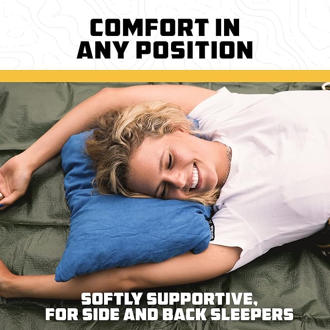 Wise Owl Outfitters Camping Pillow - Camping Essentials and Travel Pillow for Airplanes, Camping, and Travel - Memory Foam Washable Pillow - Small/Medium