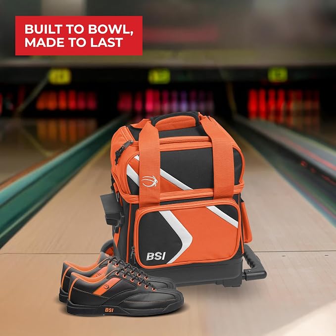 BSI Dash Roller Bowling Bag with Smooth Rolling Wheels, Padded Ball Compartment, Retractable Locking Handle, & Shoe Pocket