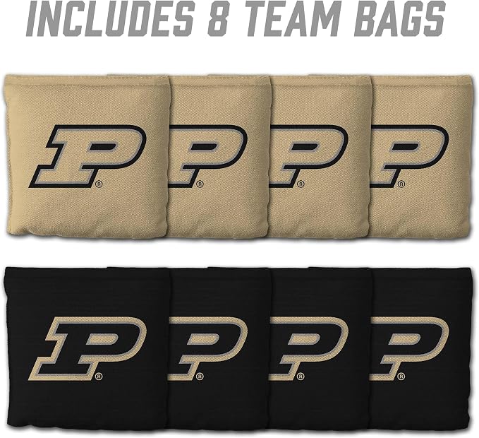 YouTheFan Officially-Licensed NCAA Set of 8 Cornhole Bags - All Weather Dual Sided Slide & Stop - Regulation Size with Carry case