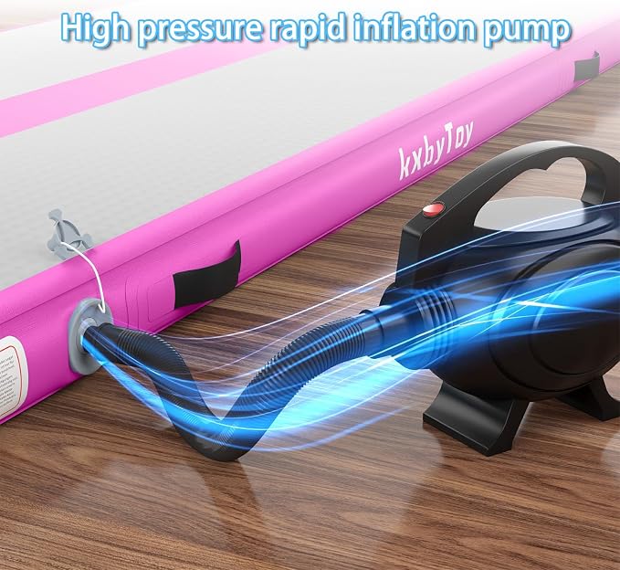 Air Mat Tumble Track 4 inches Thickness Inflatable Gymnastics Mat for Home Use/Training/Cheerleading/Yoga 10/13/16/20ft with Electric Air Pump