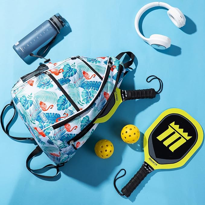 Sucipi Pickleball Bag - Men's & Women's Pickleball Backpack, Adjustable Sling Bag w/Fence Hook/Large Capacity/Safety Pocket