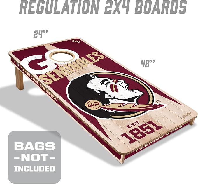 YouTheFan NCAA 2’ x 4’ Professional Wood Cornhole Game