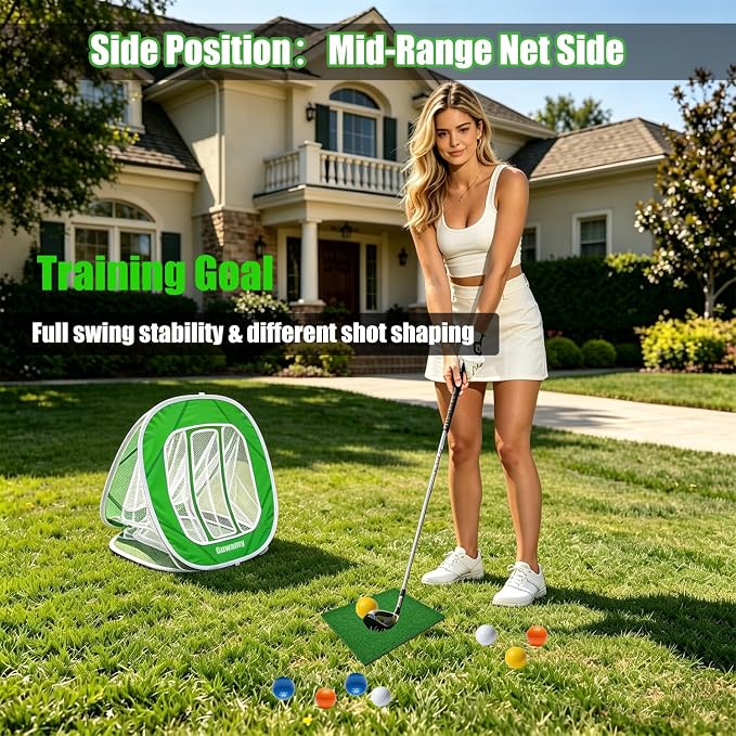 3-in-1 Pop Up Golf Chipping Net – Precision & Distance Trainer, Easy Indoor/Outdoor Setup – Ideal Gift
