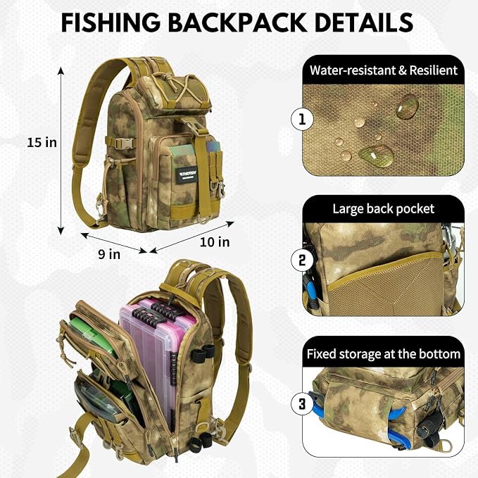 THKFISH Telescoping Fishing Rod and Reel Combo with Backpack, Carbon Fiber Travel Fishing Pole Spinning Reel Kit with Fishing Lures, Fishing Tools Kit for Men