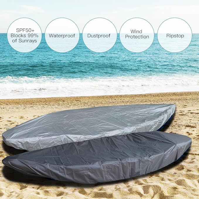 420D Durable 2.6m-6m/7.8-18ft,7 Sizes, 9 Color Durable Kayak Cover Canoe Cockpit Dust Cover, Waterproof UV Sunblock Shield Protector for Fishing Boat,Kayak,Canoe,Paddle Board