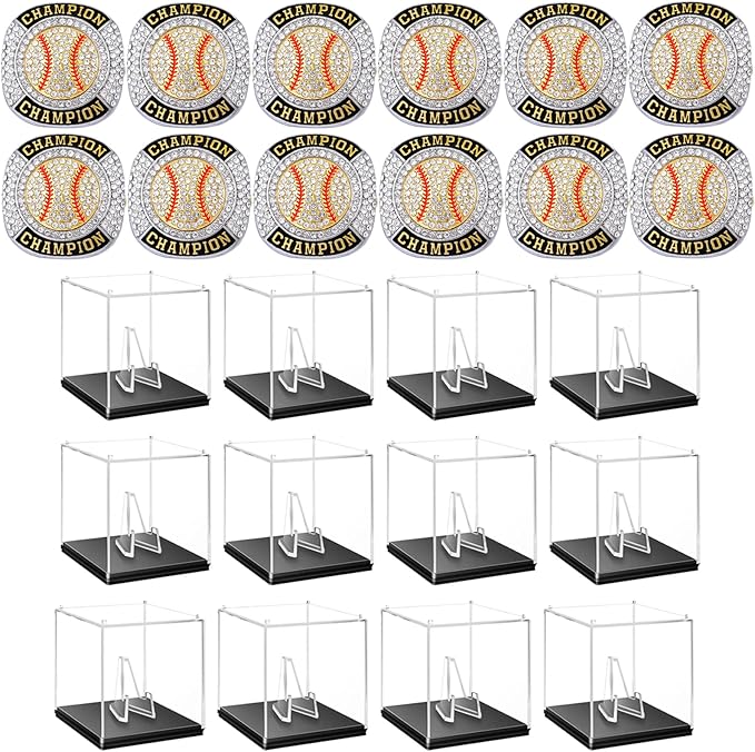 Size 7-14 Softball Baseball Championship Rings Basebll Ring Trophy Sport Ball Award Gift Winner Tournament Team