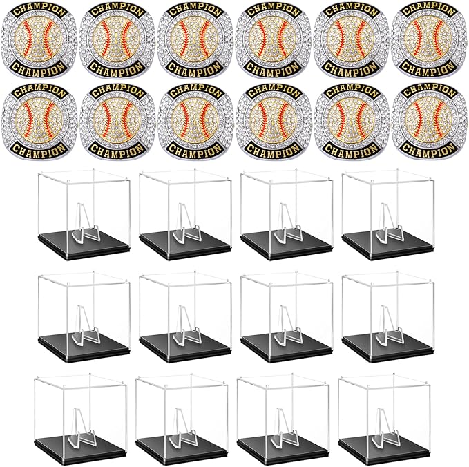 Size 7-14 Softball Baseball Championship Rings Basebll Ring Trophy Sport Ball Award Gift Winner Tournament Team
