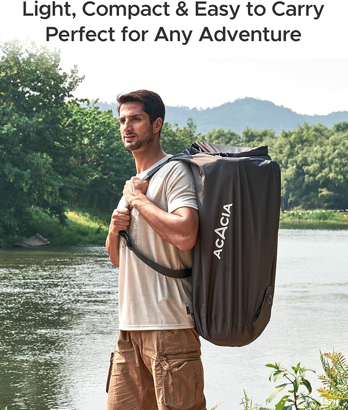 Acacia 4" Thick Self Inflating Sleeping Pad with Foam, Innovative Y-Shaped Telescopic Structure, Ultraportable Camping Air Mattress with Pump Sack, Easy Roll Up Sleep Bed for Travel Tent Car