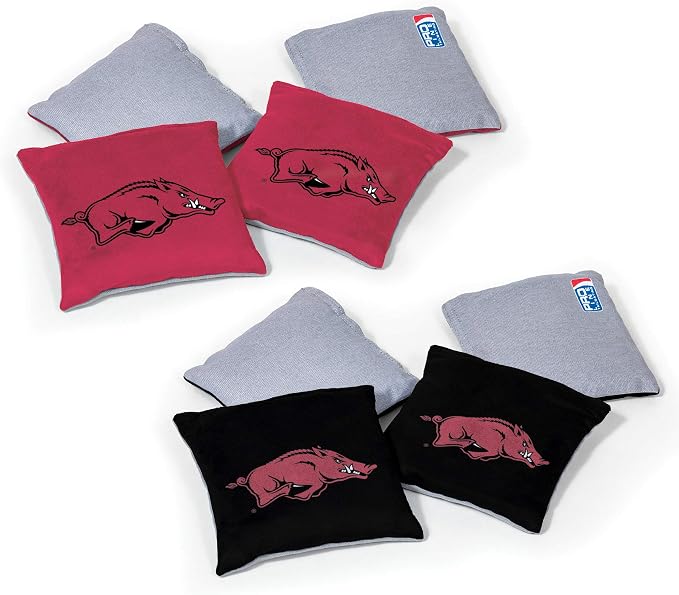 NCAA College Dual Sided Bean Bags by Wild Sports, 8 Count, Premium Toss Bags for Cornhole Set - Great for Tailgates, Outdoors, Backyard