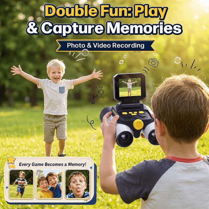 Binoculars for Kids with Night Vision,48MP Photo & 1080P Video | 10X Optical Zoom Digital Binoculars with 2.4" IPS Screen, 20 Built-in Games, STEM Outdoor Toys Gift for Boys Girls Age 4-12