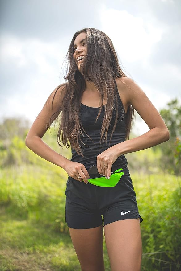 SPIbelt Running Belt Original for Women Men, Phone Holder for Running, Running Fanny Pack, Holder for Phone, Running Waist Pack, Adjustable Waist, [Fits All Phones]. Cloudy Grey with Black Zipper