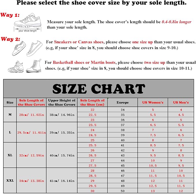 HLKZONE Waterproof Rain Boot Shoes Covers Foldable Reusable Slip Resistant Overshoes with Reflector for Women & Men