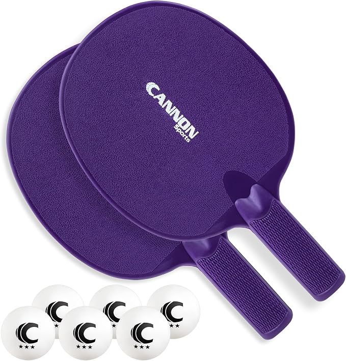 Cannon Sports Unbreakable Table Tennis Paddle Set - 2 Rackets with 6 Pack of 3-Star Table Tennis Balls – Portable Set for 2 Players