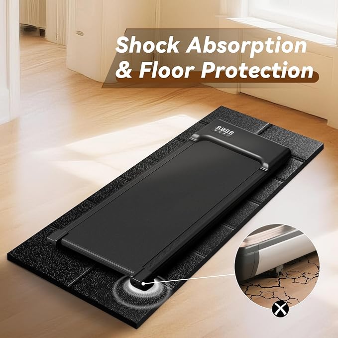 Walking Pad Mat for Carpet and Hardwood Floors, 0.24" Thick Foldable Treadmill Mat for Floor Protection, Non-Slip High Density for Bike, Elliptical, Home Gym Use