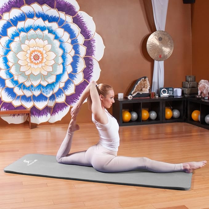 ProsourceFit Extra Thick Yoga and Pilates Mat 1/2” (13mm) or 1" (25mm), 71-inch Long High Density Exercise Mat with Comfort Foam and Carrying Strap