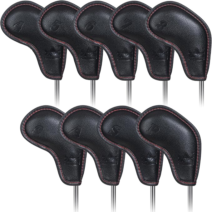 Craftsman Golf Embossed No. Black Cyan Golf Club Iron Headcovers Set for Ping Callaway Mizuno Taylomade Etc.