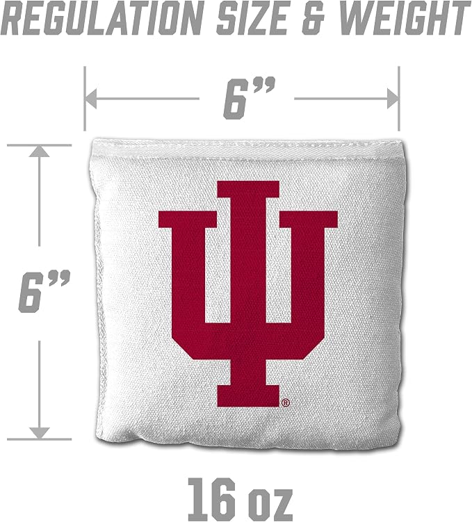YouTheFan Officially-Licensed NCAA Set of 8 Cornhole Bags - All Weather Dual Sided Slide & Stop - Regulation Size with Carry case