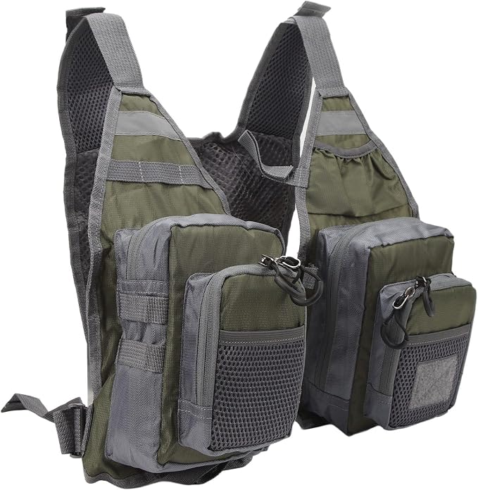 Fly Fishing Vest, Multi Pockets Lightweight Mesh Vest with Adjustable Straps for Men and Women, Breathable Fishing Gear for Trout Travel