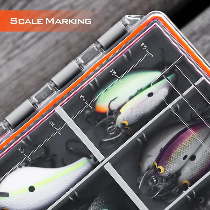 KastKing HyperSeal Waterproof Tackle Box, Waterproof 3600 Tackle Trays, Fishing Tackle Box Organizer with Removable Dividers, Lure Box and Terminal Tackle Storage, 1 Pack