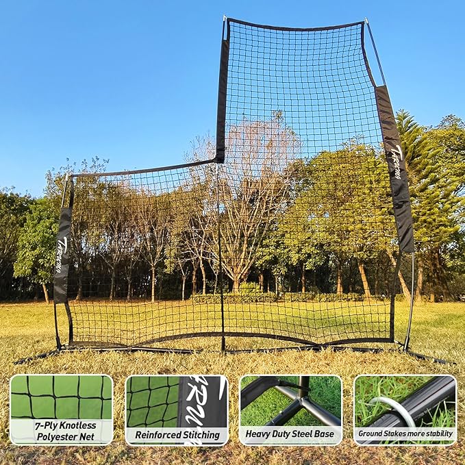 Baseball Softball Pitching Screen, Pitcher Protection Net with Upgrade Frame, Baseball Batting Pitching Net for Backyard Field Outdoor, L Screen or I Screen-Pitcher Protection Net with Carry Bag