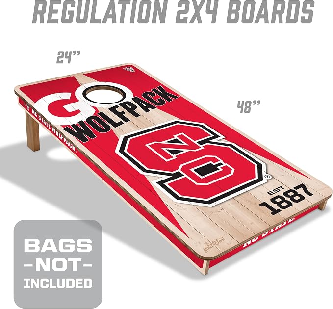 YouTheFan NCAA 2’ x 4’ Professional Wood Cornhole Game