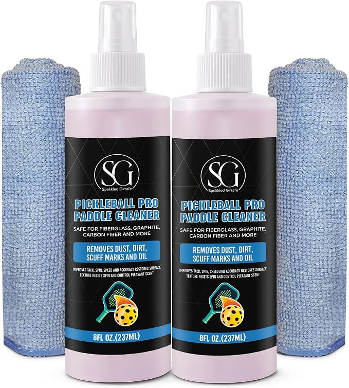 Pickleball Paddle Cleaner Spray - Removes Dirt, Ball Residue, Scuff Marks- EPA Safer Ingredients, Pickleball Accessories, Pickleball Gifts, Presidents Day Deals - 8 FL Oz