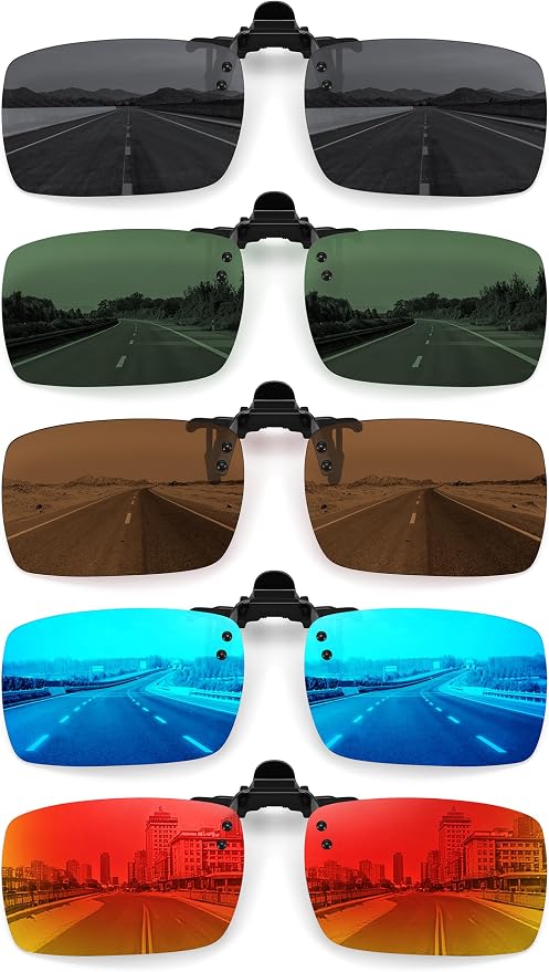 STORYCOAST Clip On Sunglasses for Men Women Polarized Fit Over Prescription Glasses Sports Fishing Driving