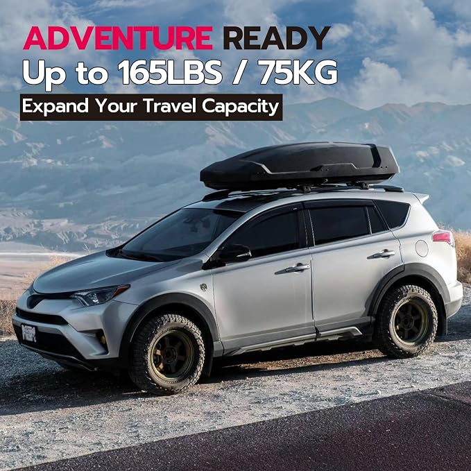 165lbs Roof Rack Cross Bars Compatible with Toyota RAV4 2013 2014 2015 2016 2017 2018, Aluminum Crossbars Rooftop Cargo Bars Kayak Bike Luggage Snowboard Carrier